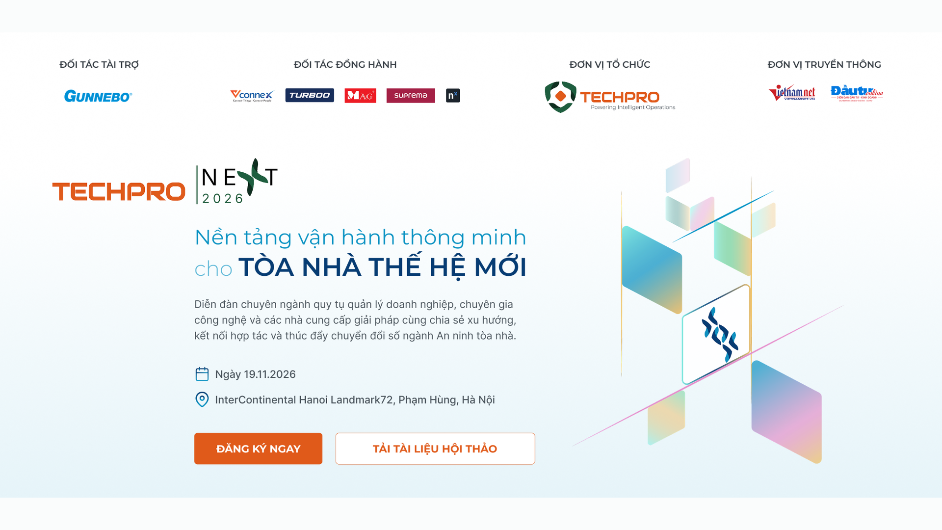 TECHPRO NEXT 2026: Hội thảo nền tảng vận hành thông minh cho TÒA NHÀ THẾ HỆ MỚI 